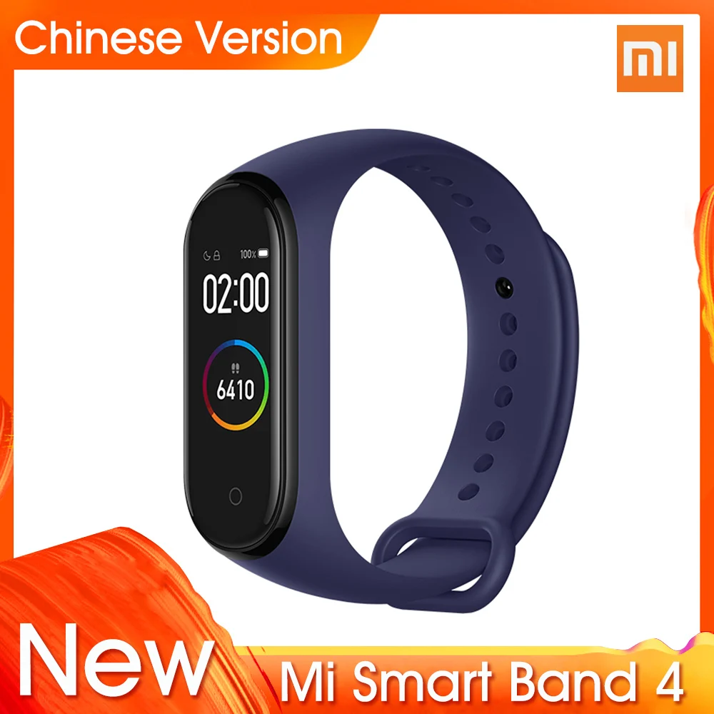 Xiaomi Mi Band 4 новейший музыкальный умный Браслет фитнес-трекер для измерения сердечного ритма 0,9" цветной AMOLED экран BT 5,0 браслет