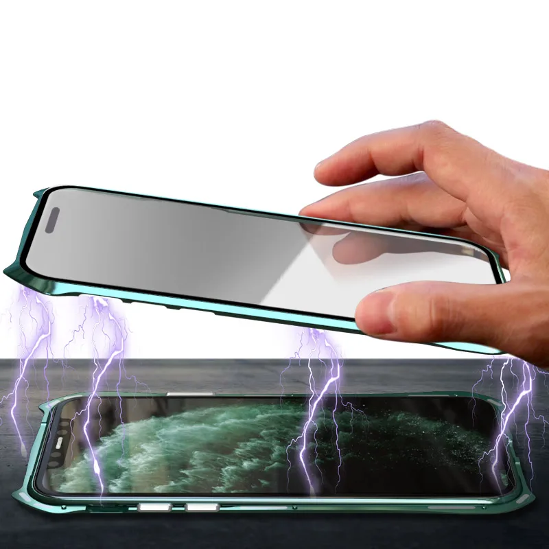 360 полный защитный чехол для телефона для iPhone 11 Pro Max чехол Магнитный чехол s для iPhone 11 Pro Max чехол металлический Bumber