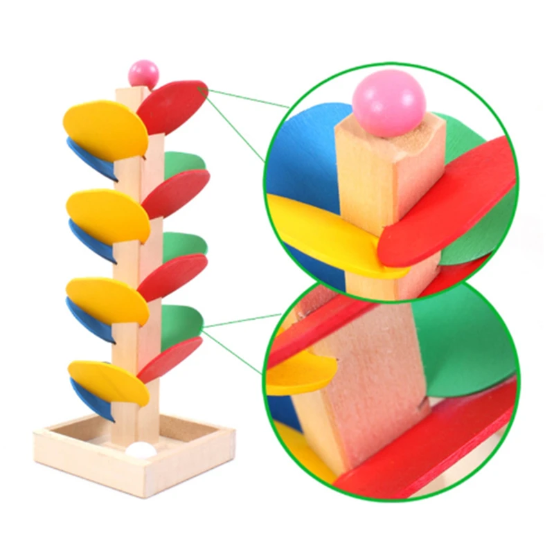 Горячая мяч бегать трек игра игрушка деревянная DIY Мини Дерево детские развивающие игрушки блоки игрушки для детей