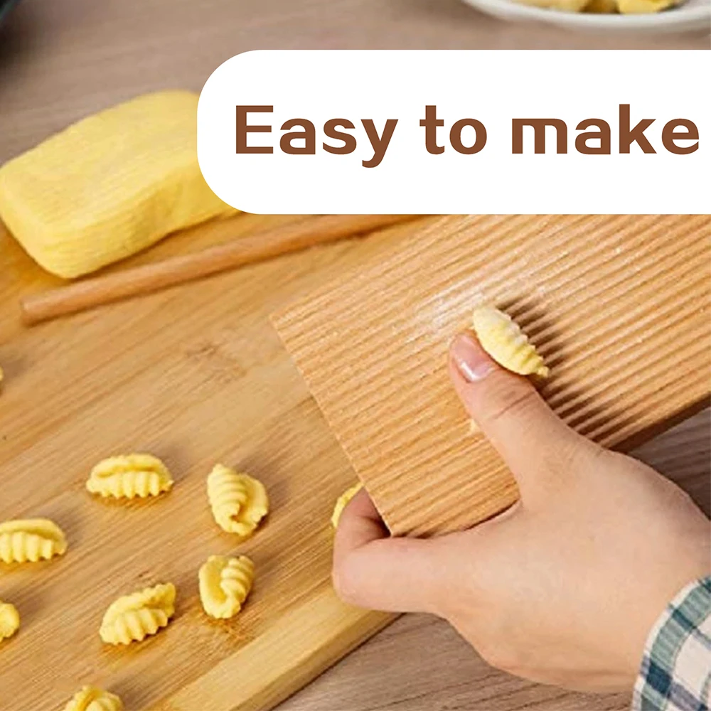 Walfos Noodles Wooden Butter Table And Popsicles Easily Make Authentic Homemade Pasta And Non-Stick Butter Pasta Board