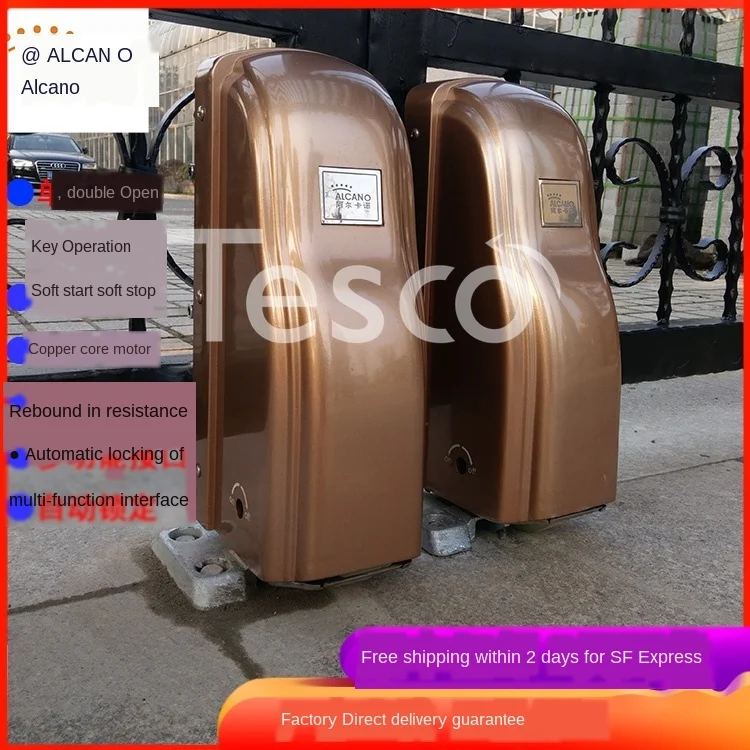 

Eight-Character Double-Door Electric Vertical Hinged Door Automatic Door Motor Villa Door Remote Control Electric