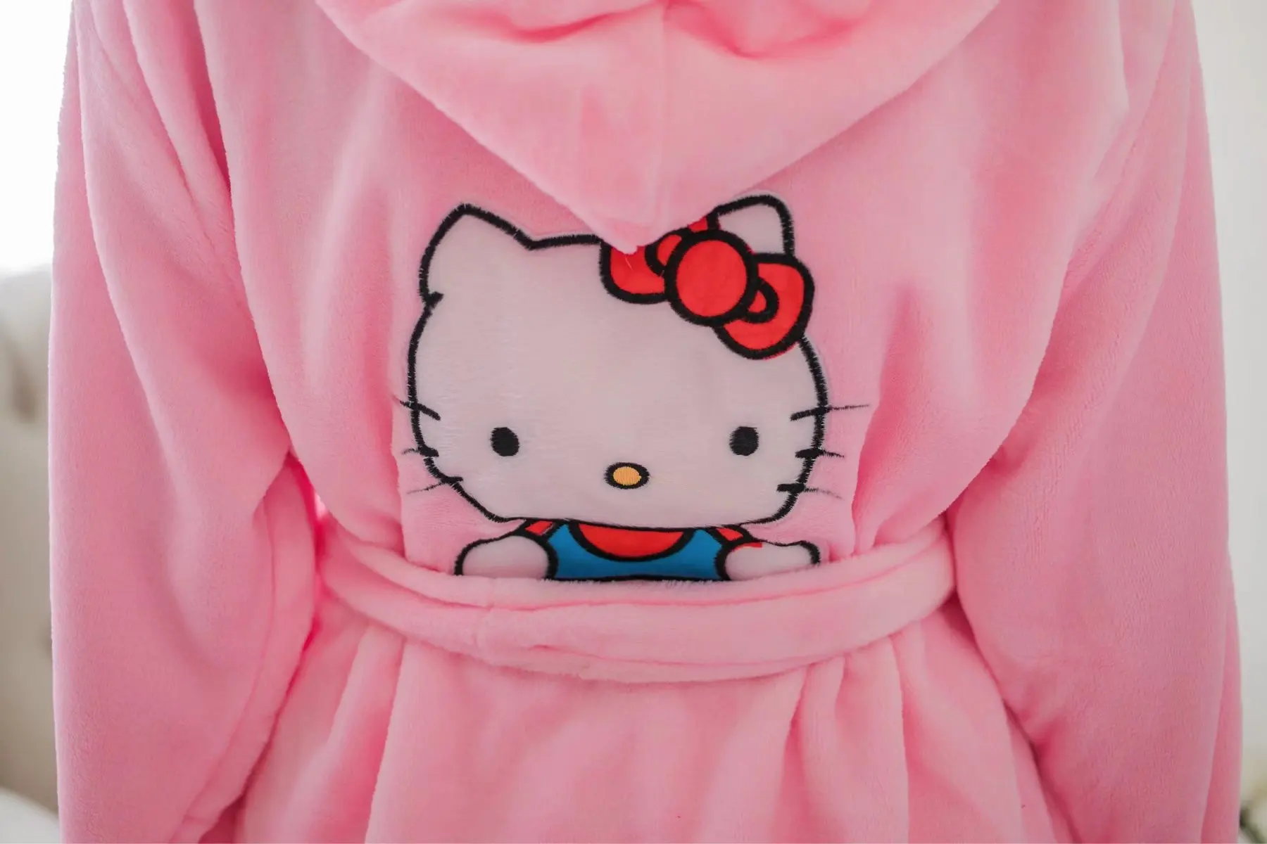 Женская фланелевая ночная рубашка hello kitty с длинным рукавом, банный халат, штаны, зимняя Милая Пижама с рисунком, Женская домашняя одежда, комплект одежды для сна