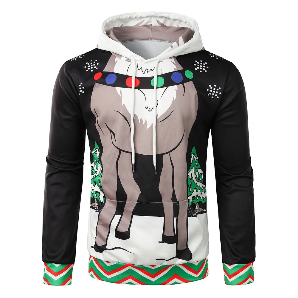 New 2019 Ugly Christmas Sweater Santa Claus Printed Loose Couple Pullover Novelty Autumn Winter Tops Clothing | Женская одежда