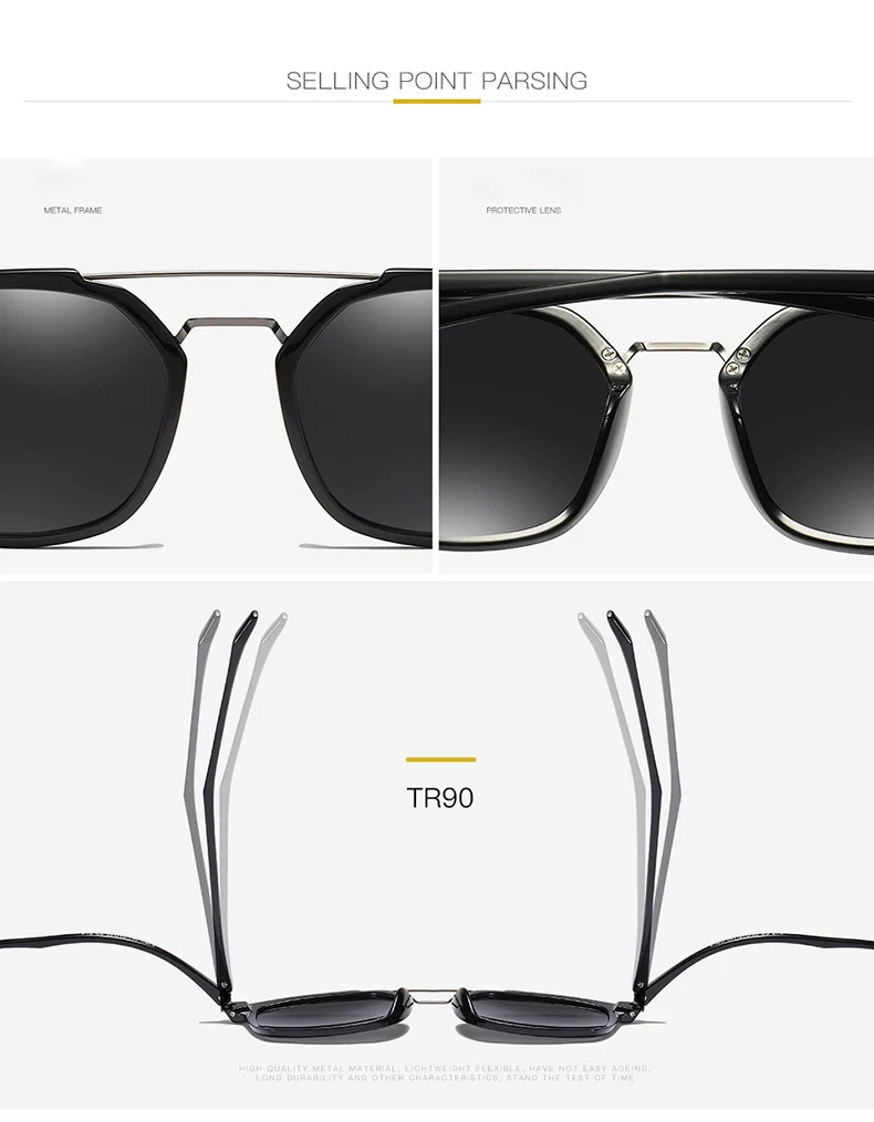 Новое поступление, ретро поляризованные солнцезащитные очки для мужчин/женщин TR90, модные квадратные легкие дизайнерские очки ночного видения для вождения