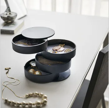

Creative 4 Layers ABS Rotatable Jewelry Storage Boxs Necklace Organiser Multi-Function Earrings Ring Bracelet Container Case
