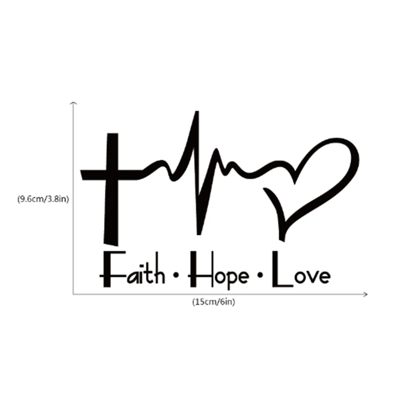 Faith Hope Love виниловый стикер для автомобиля с изображением Иисуса христианского религиозного библейского символа