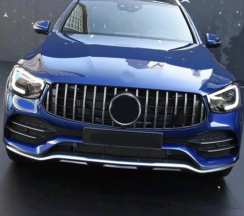 Передний бампер гоночная решетка для benz GLC X253 гриль GLC260 GLC200 GLC300 ABS решетки черный серебристый