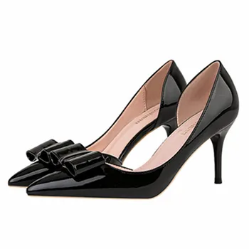 

Spring Summer Sexy Women Pumps Shoes Plus Size Pointed-toe Patent Leather Good Quality Casual Office&Career Female Shoes 34-41