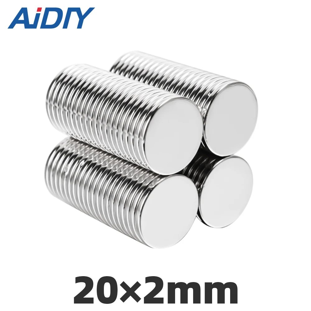 

AI DIY 10Pcs 20mm x 2mm N35 Neodymium Magnet Sheet Round Super Strong Powerful Force Rare Earth Magnets Disc 20 Ч 2mm