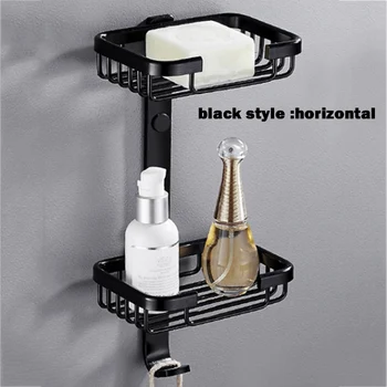 

Bath Accessories Soap Dish Holder Double Soap Bracket Space Alumium Bathroom Accessories E2S