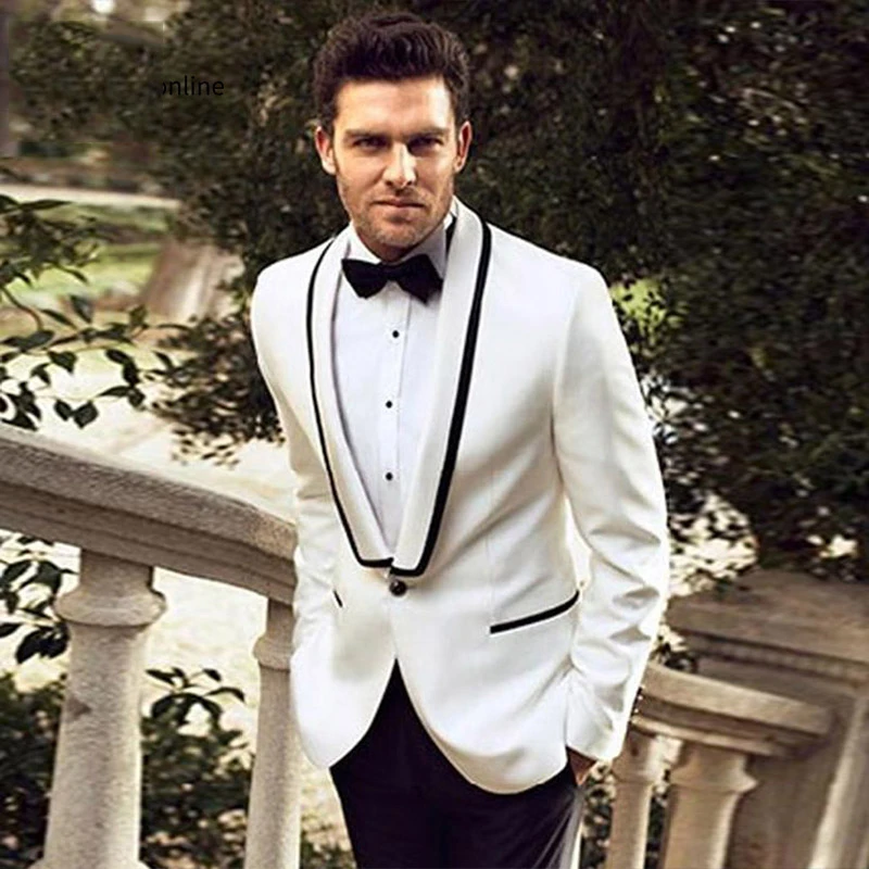 same as photo Trajes de hombre Бланкос hechos a medida в para boda novio падрино тонкая облегающая формальная graduación novio Свадебный лучший hombre chaqueta - Цвет: same as photo