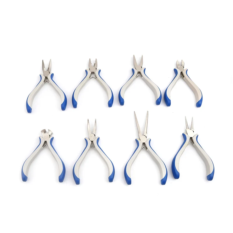 

1 Set Doreen Box 45 Carbon Steel Pliers Tools Kits For DIY Jewelry Handmade Making Blue Gray Multi Usage Plier Beads Equipments