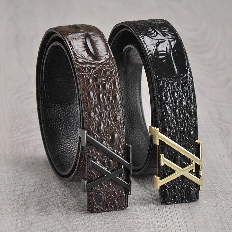 new High quality men's genuine leather belt designer belts men luxury male belts for men fashion vintage pin buckle for