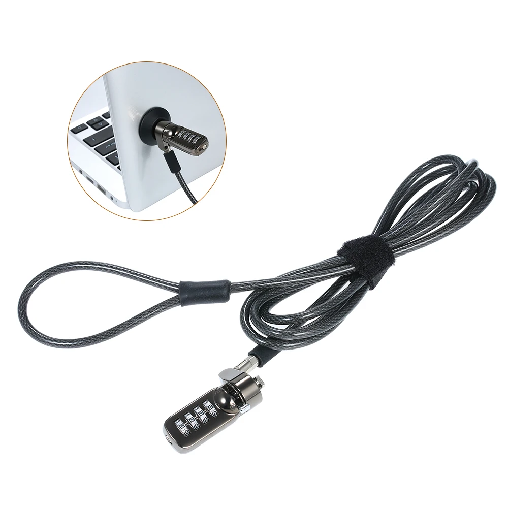 

1.9M 4 Digital Password Protections Notebook Laptop Combination Lock & Security Cable Anti Theft for PC Laptop Projector Lock