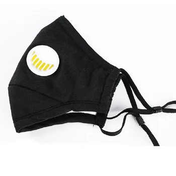 

black mask face Cotton PM2.5 Anti Haze Mask Breath valve anti-dust mouth mask Activated carbon filter respirator Mouth-muffle