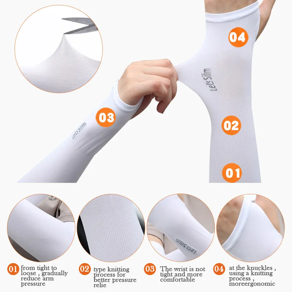 1Pair Arm Sleeves Sun UV Protection Hand Cover Stretchy Sports Sleeve Summer Cooling Running Fishing Cycling Outdoor Sportswear sun protection arm sleeves arm sleeves cooling arm sleeves