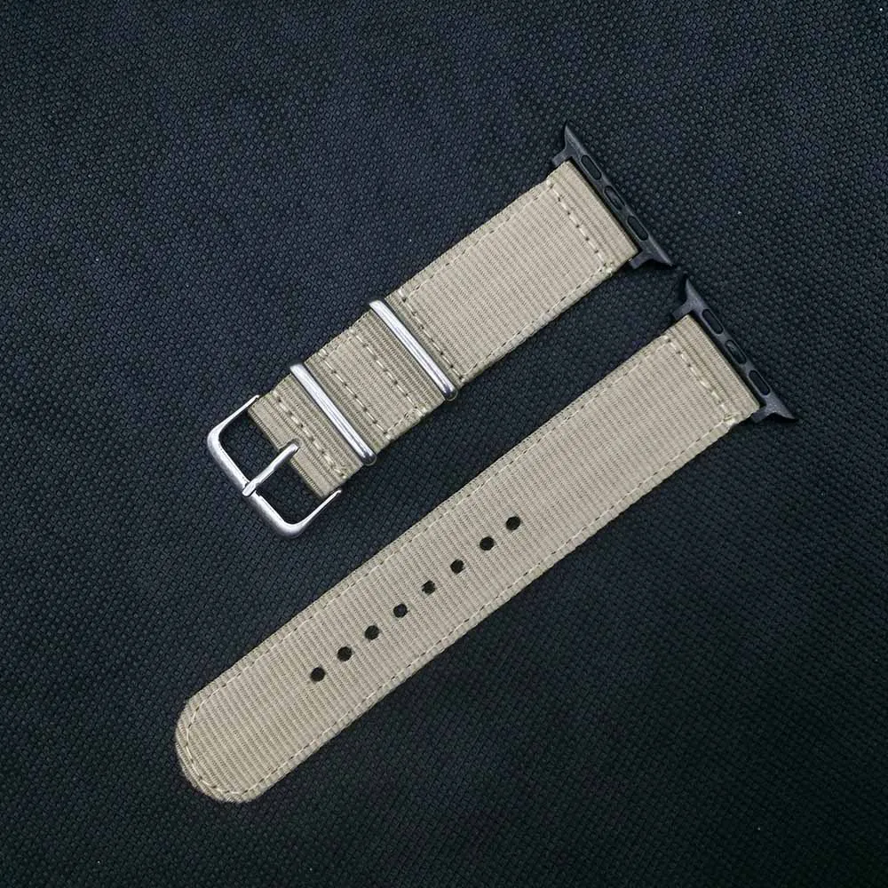 Beige B Ремешок для часов Apple Watch 38 мм 40 мм нейлоновый ремешок для часов Nato для iWatch 5 4 3 2 1 ремешок для часов 42 мм 44 мм браслет на запястье - Цвет ремешка: Beige B