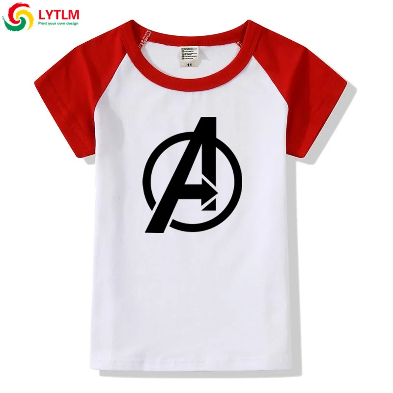Футболка LYTLM Marvel белая футболка с героями мультфильмов для девочек Футболка с Мстителями летняя одежда для маленьких мальчиков пляжные футболки для мальчиков 12 лет - Цвет: DXCJ LYCRA Red