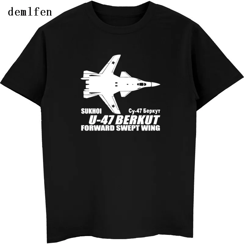 Новинка модная футболка Sukhoi U 47 Berkut с принтом летняя мужская круглым вырезом и