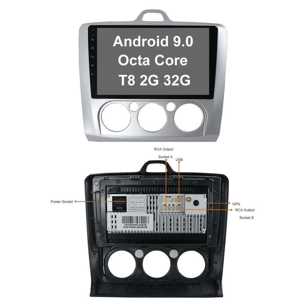 Sale Bosion Octa Core Android 9.0 Car Radio Player GPS Navi For ford for focus 2004-2010 2 3 Mk2/Mk3 head unit PX6 4G+64G Car DVD 5