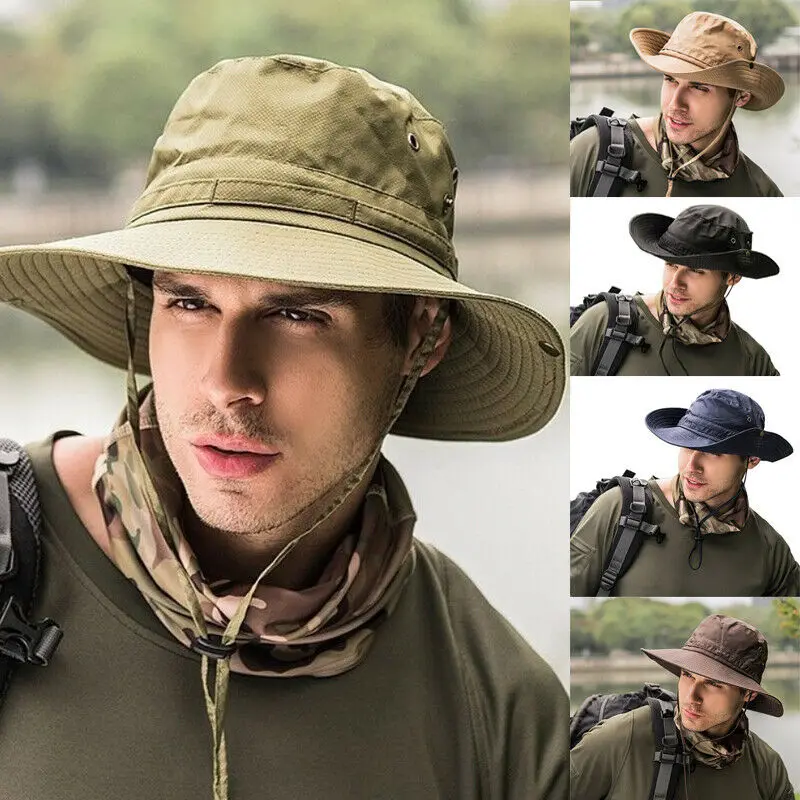 Meihuida UV Protection Bucket Hat Fishing Hunting Safari Summer Men Sun ...