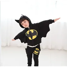 НОВЫЕ комплекты с Бэтменом комплекты одежды для маленьких мальчиков и девочек, детские толстовки+ штаны, зимняя теплая одежда, комплекты для мальчиков и девочек, детская одежда