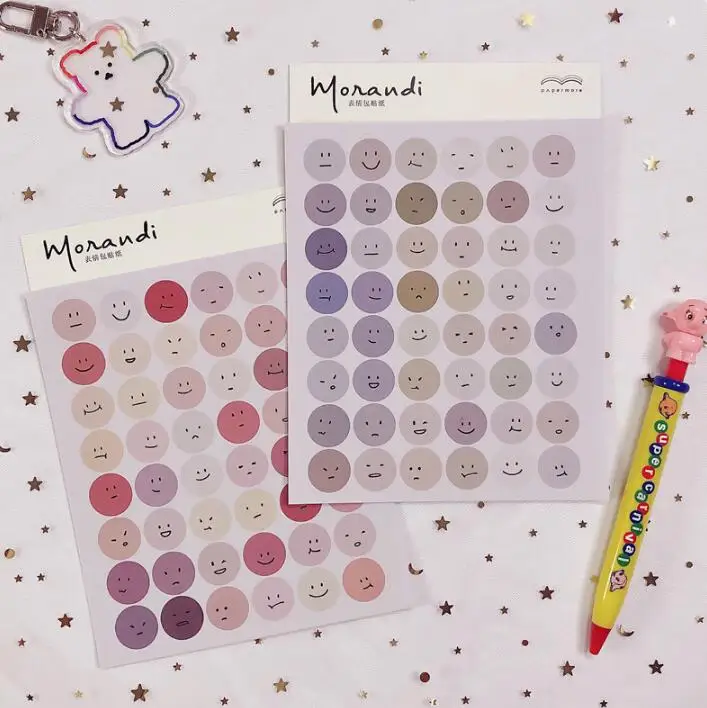 6-2sheets DIY наклейки dot Morandi earth color скрапбук альбом фотообои журнал проект изготовления счастливых открыток украшения уплотнительные наклейки - Цвет: 6-2sheets
