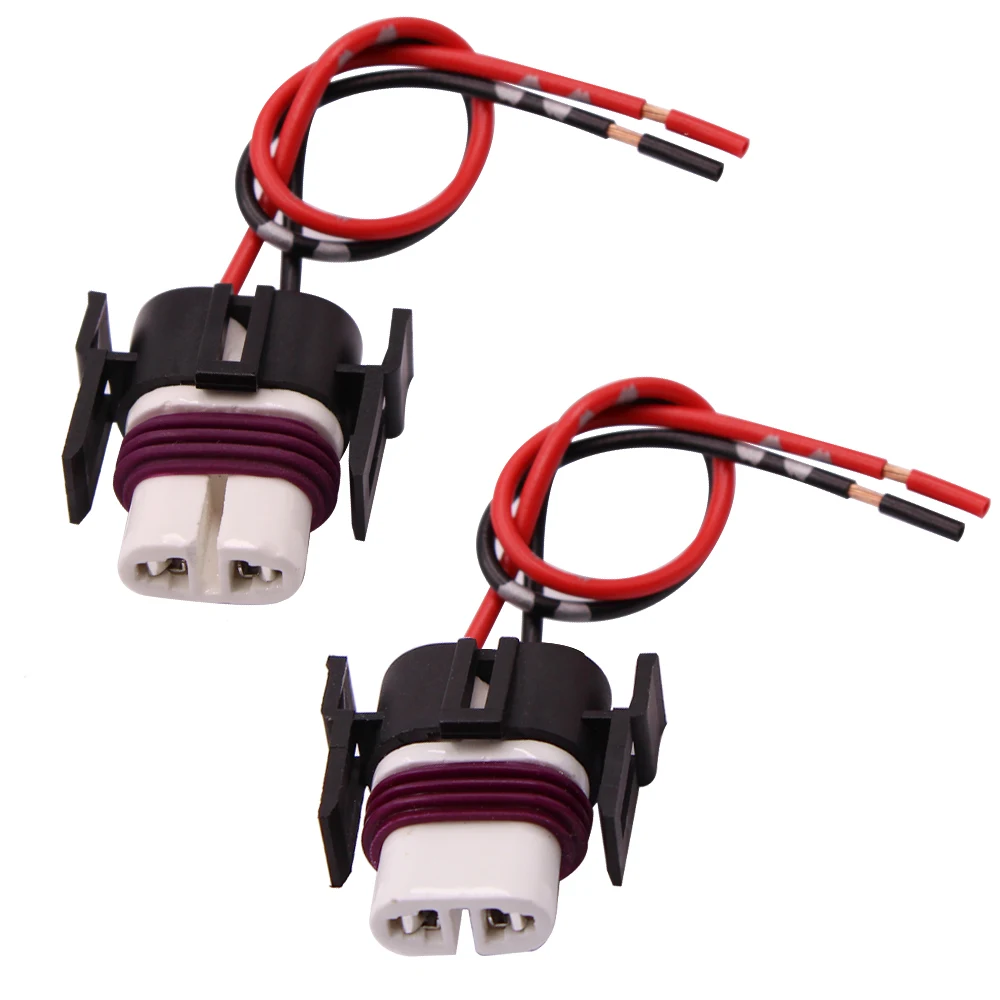 

YUNPICAR H11 H8 880 881 High Temperature Ceramic Wire Harness Socket Female Adapter for Headlight Fog Light 2 pcs