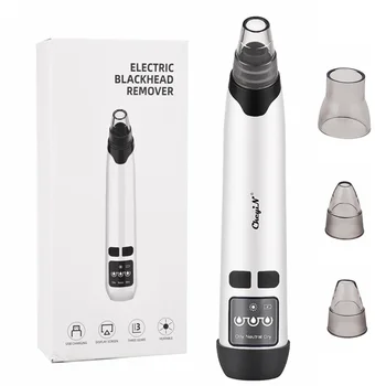 

CkeyiN 4 in 1 Blackhead Remover Face Pore Vacuum Skin Care USB Rechargeable Acne Pore Cleaner Pimple Removal Vacuum Suction Tool