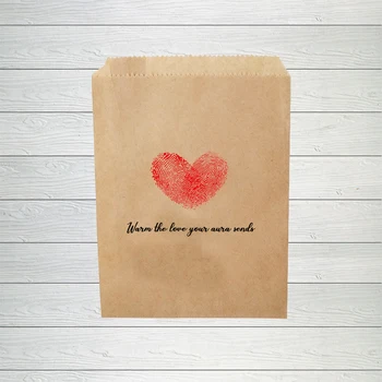 

20 pieces of kraft paper love dessert gift bag Bridal Wedding Party Decoration coffee candy popcorn buffet gift bag