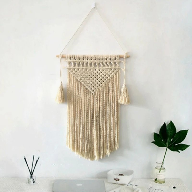 

Wall Hanging Tapestry Macrame Wall Art Dyed Tapestry Lace Fabric Bohemia Tassel Boho Art Macrame Tapestry Home Decoration