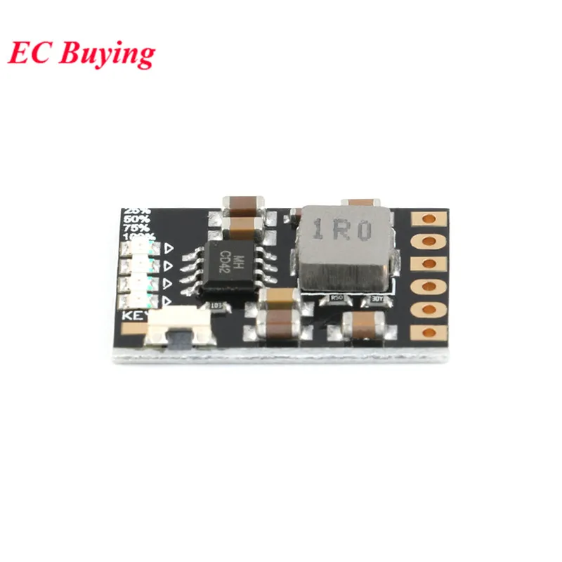 Фото 10 шт./лот MH-CD42 CD42 DC 5V 2.1A Mobile Power DIY Board 4.2V Зарядка/разрядка (Boost)/Защита батареи/Индикаторный модуль №3