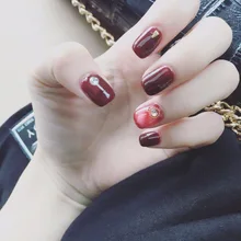 Винно-красное Золотое кольцо с красным Инс Ветер Европа и Америка Невеста японская Корейская одежда маникюр поддельные ногти патч