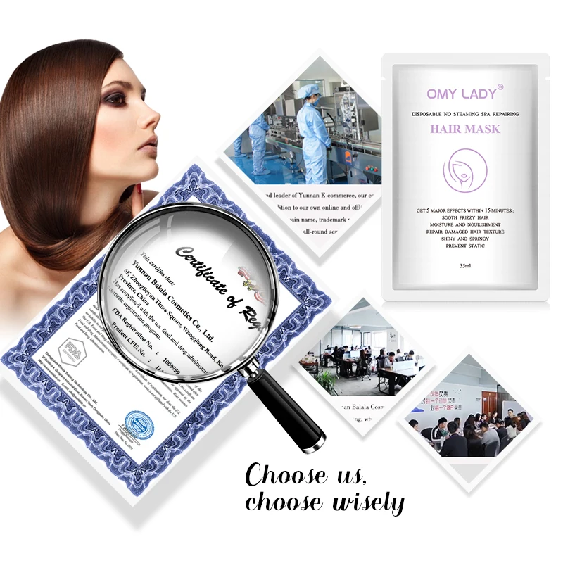 OMYLADY Disposable No Steaming Spa Repairing Hair Mask Keratin Repair Dry Damaged Automatic Repair Heating Hair Treatment Care OMYLADY Disposable No Steaming Spa Repairing Hair Mask Keratin Repair Dry Damaged Automatic Repair Heating Hair Treatment Care