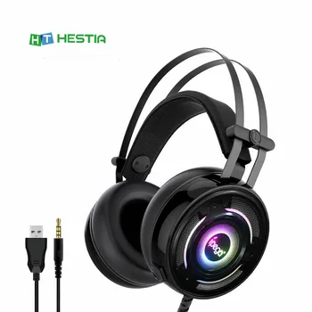 

Stereo Surround-Sound Wired Headphone Gaming RGB Earphones Headset with Microphone Mic for PS4/Xbox One/N-Switch PC Tablet