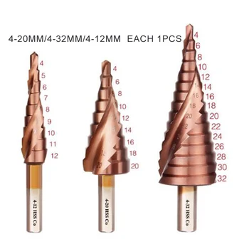 

Stainless Steel Drill Bits Woodworking Metal Hole Cutter Coated Step Hex Spiral Groove Power Drill Bits