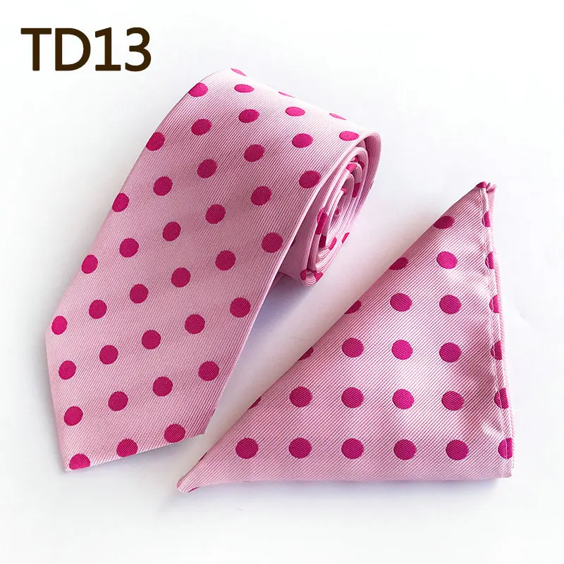 2pcs Necktie Set 2 шт для взрослых мужчин и женщин жаккард в Горошек тканый Для худой шеи галстук набор жениха галстук для свадебной вечеринки Карманный квадратный платок носовой платок - Цвет: 2pcs Necktie Set