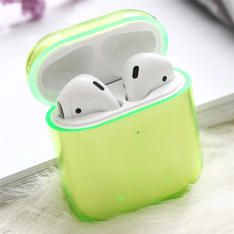 Простой жесткий защитный чехол из поликарбоната для AirPods, цветной прозрачный беспроводной зарядный футляр для наушников, чехол для Air Pods - Цвет: -3