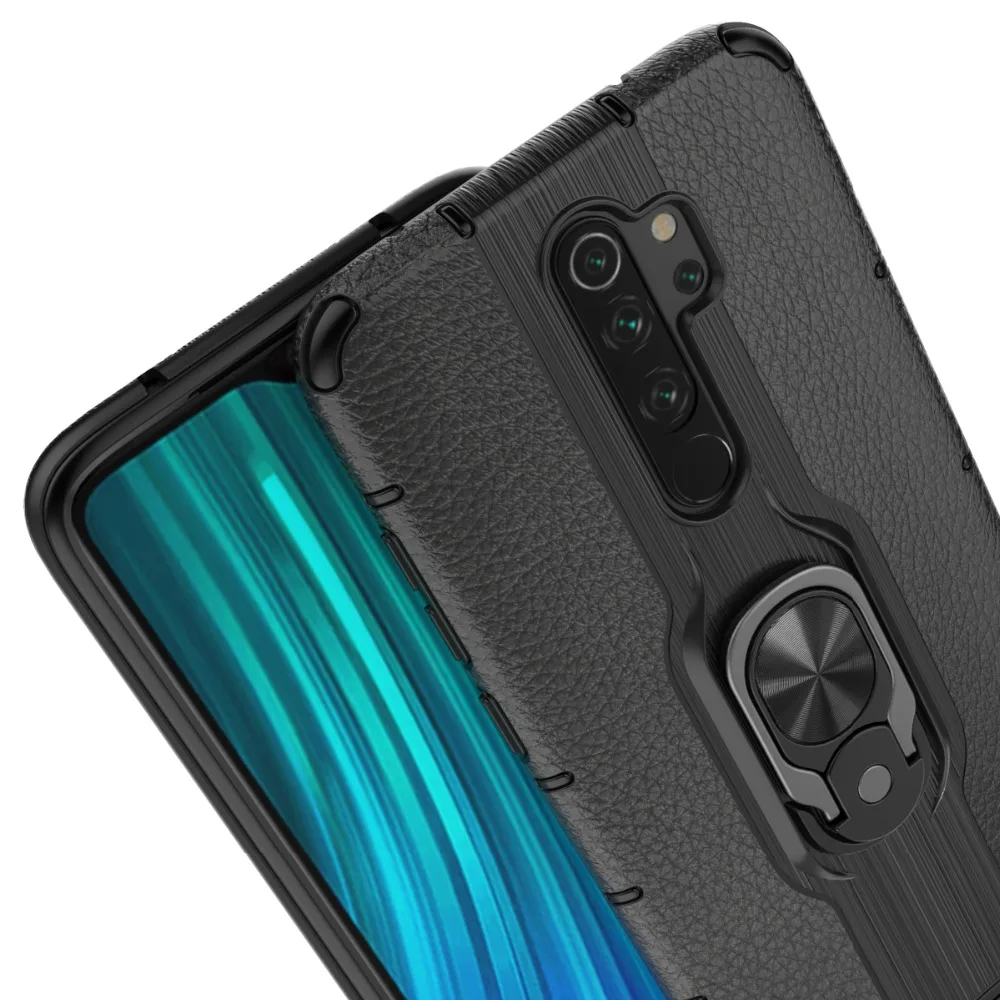 Чехол для Redmi Note 8, прочный Чехол, металлическое кольцо, держатель, чехол для телефона, для Xiaomi Redmi Note 8 Pro, чехол, противоударный ПК Бампер