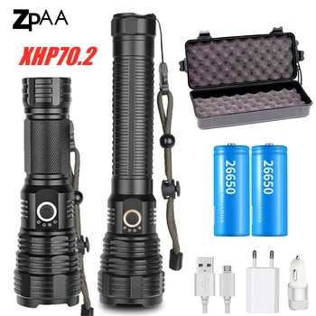 

2020 NEW XHP70.2 Ultra Powerful 18650 26650 LED Flashlight XLamp USB Rechargeable XHP70 Tactical Light Zoom Camp Torch