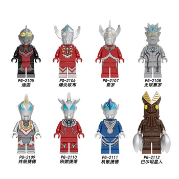 

8Pcs/Set Compatible LEGO Ultraman Kaiju Building Blocks Minifigures Model Toys for Children Gift