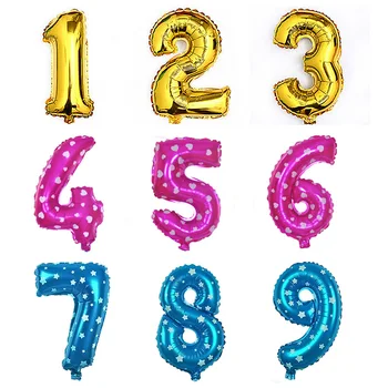 

16-inch aluminum film digital balloon aluminum foil decoration balloon birthday party decoration supplies number balloon