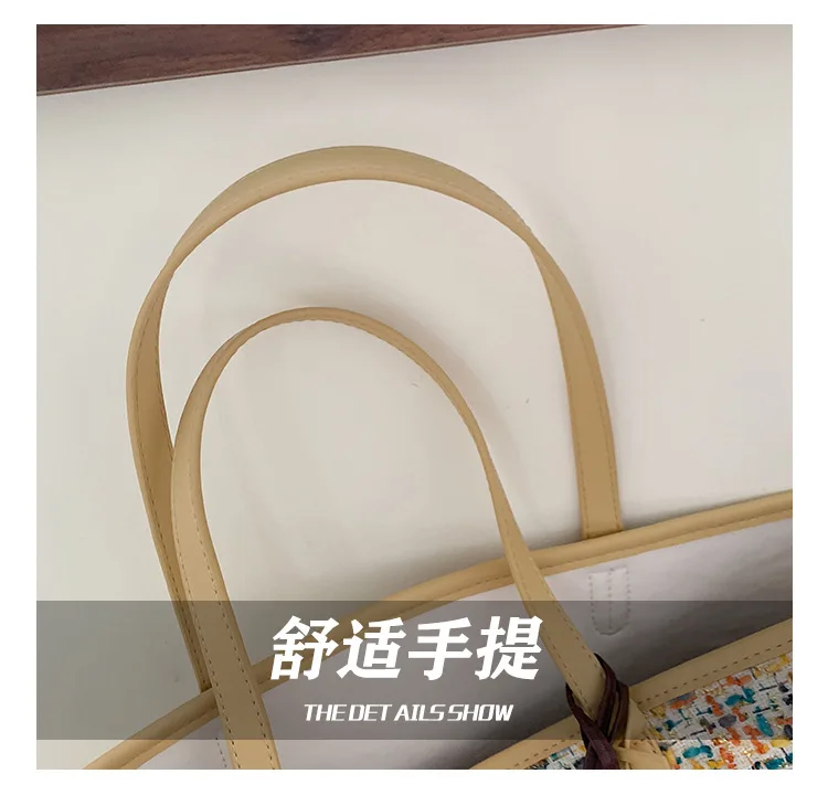 large bag women contrast color One Shoulder bag Messenger Bag Tote bag for women trend women leather handbags