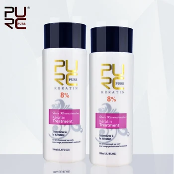 

PURC 2 pcs 100ml 8% formalin keratin hair treatment hot sale Keratin straightening chocolate keratin treatment hair care set