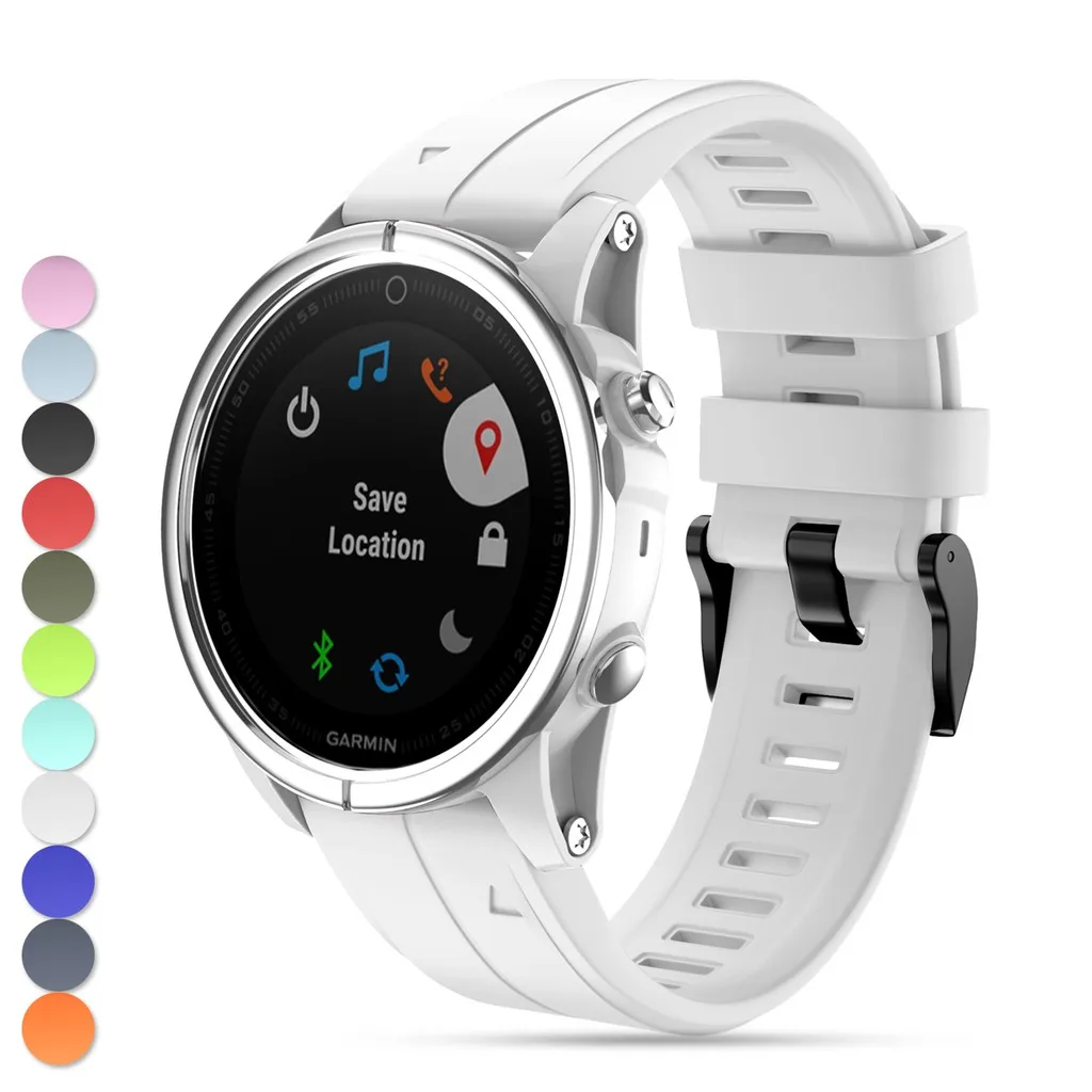 Heang мягкий силиконовый ремешок для часов для Garmin Fenix 6S pro/5S/Fenix 5S Plus - Цвет ремешка: Белый