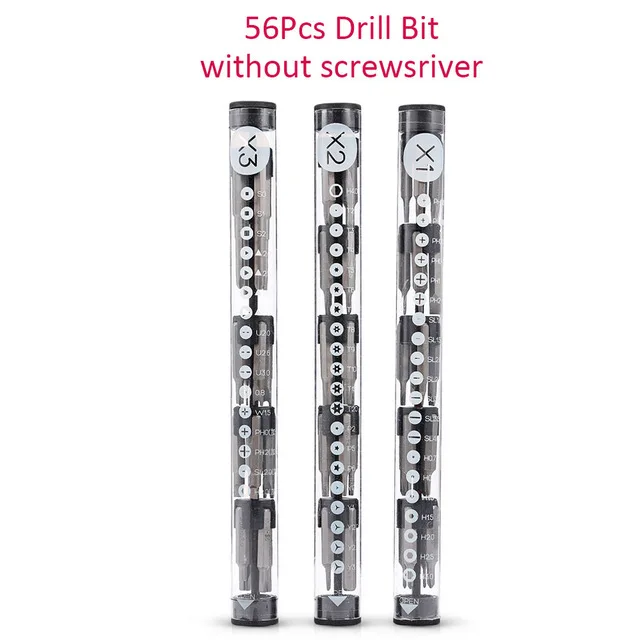 56 Pcs Drill Bit XIAOMI Wowstick 1F Pro мини электрическая отвертка перезаряжаемый беспроводной шуруповерт с литиевой батареей со светодиодной подсветкой - Цвет: 56 Pcs Drill Bit