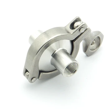 

304 Stainless Steel Sanitary Pipe Fitting Set 1/4" BSP Female Thread Ferrule + 1" Tri Clamp + Silicon Gasket For Home Brew