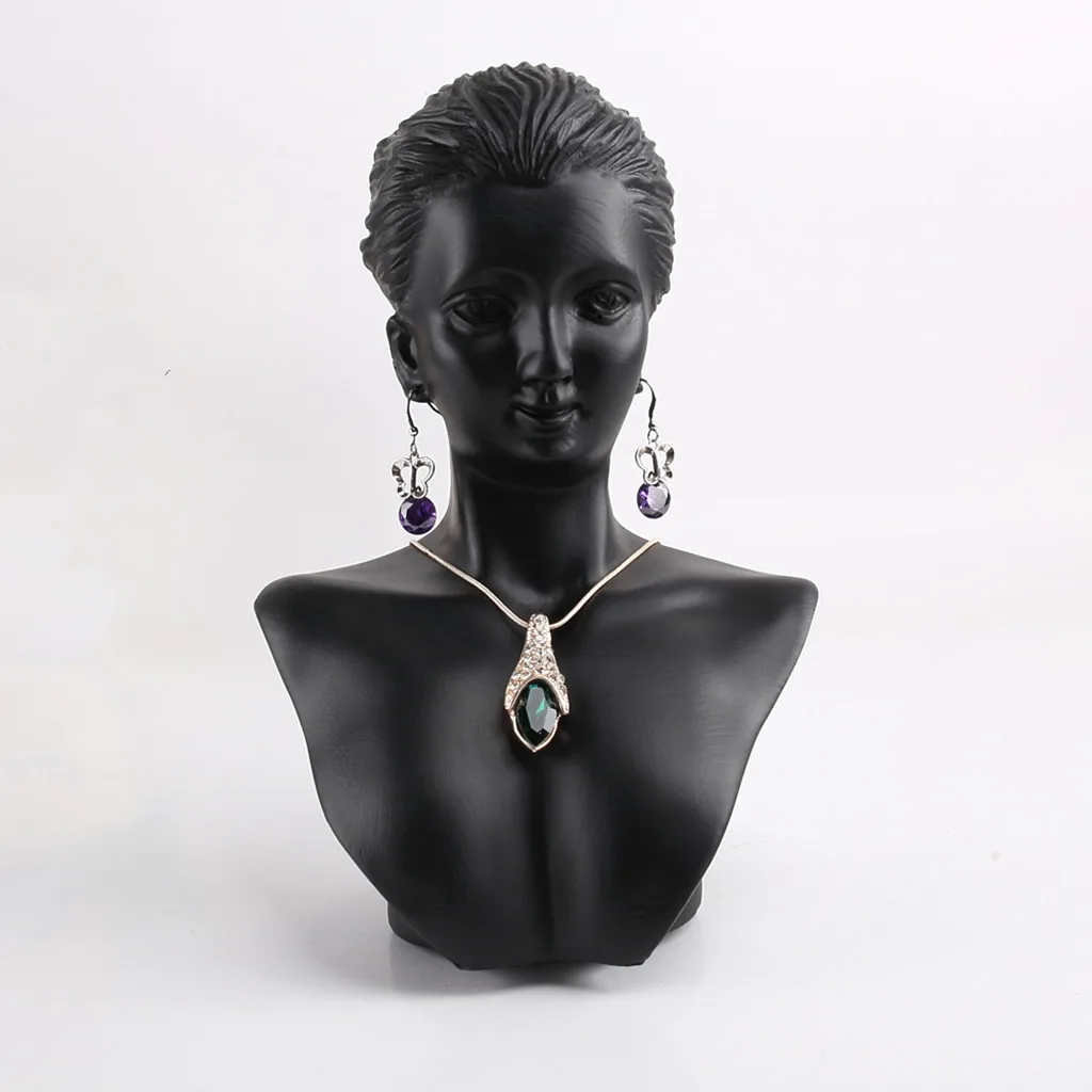 Prettyia Resin Mannequin Bust Jewelry Display Earrings Necklace Display Rack