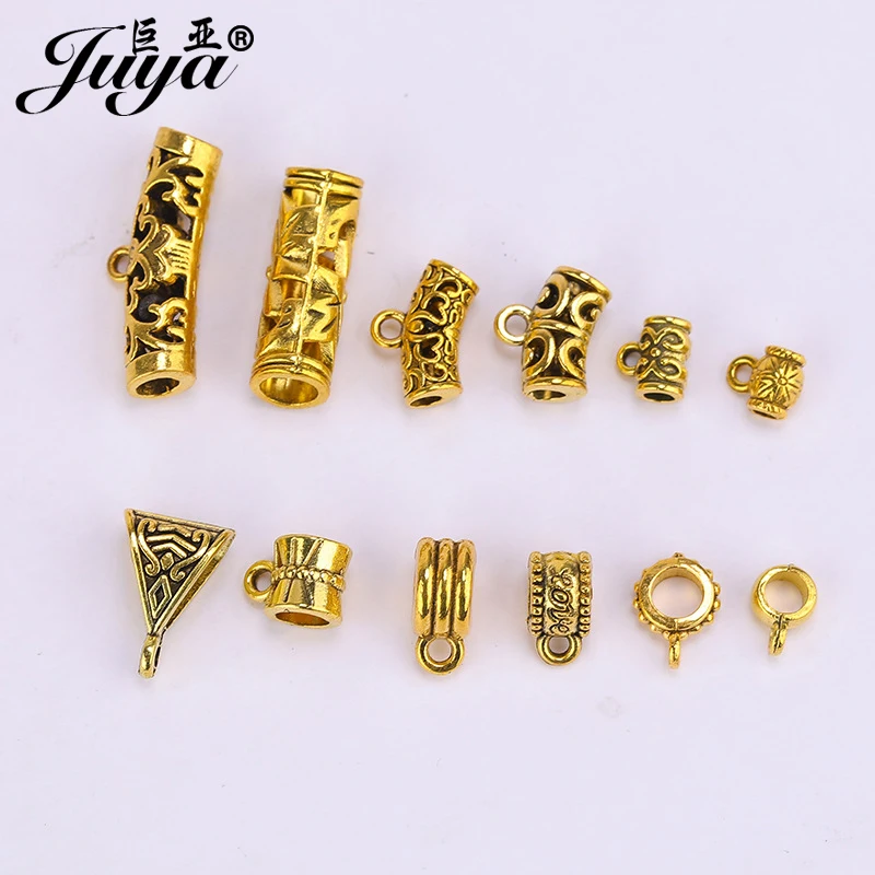 

30pcs/lot Various Bail Beads Spacers Tube Beads For Jewelry Making Supplies DIY Needlework Beaded Bracelets Accessories