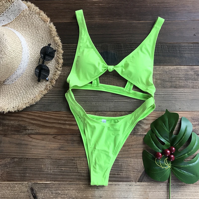 Women Swimsuits Sexy One Piece Swimsuit Cut Out Thong Monokini Bathing Suit Black Red Green White Beach Swimming women sport swimsuits women swim dresses